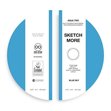 Yuvarlak d20 cm eskiz defteri (suluboya ve grafik için) Watercolor round sketchbook