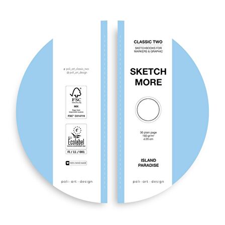Yuvarlak d20 cm eskiz defteri (marker ve grafik için) Round sketchbook