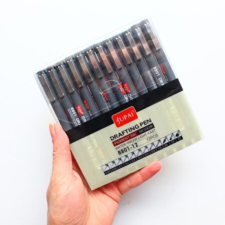 Pigment çizim kalemi 12'li set (Jupai)
