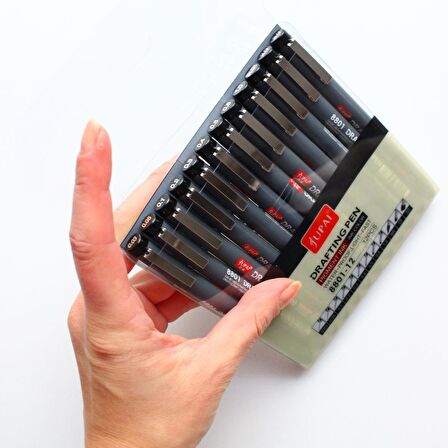 Pigment çizim kalemi 12'li set (Jupai)