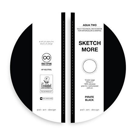 Yuvarlak d20 cm eskiz defteri (suluboya ve grafik için) Watercolor round sketchbook