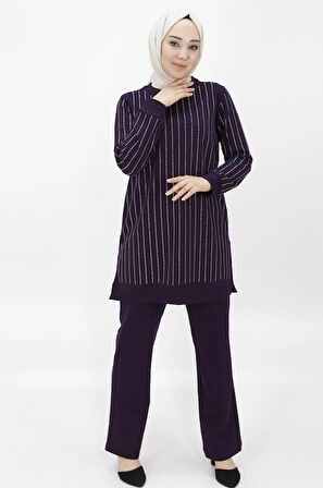 CYLN71187 İKİ İPLİK KUMAŞ TAŞ BASKILI İKİLİ TAKIM