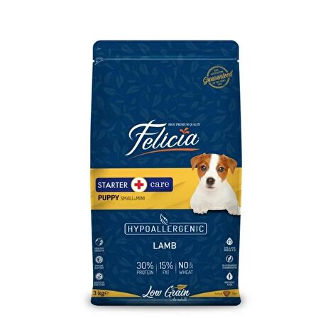 Felicia az tahıllı small mini puppy 3kg yavru kuzulu hypoallergenic köpek maması