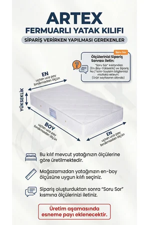 Kılıf Bambu 120x200 Yatak Kılıfı Koruyucusu Örtüsü Fermuarlı Kapitone Fit Zippered Mattress Cover
