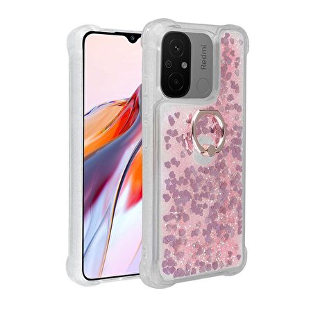 Gpack Xiaomi Poco C55 Kılıf Milce Sulu Yüzüklü Silikon Arka Kapak