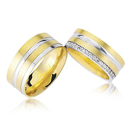 Taşlı Altın Alyans 1704-2