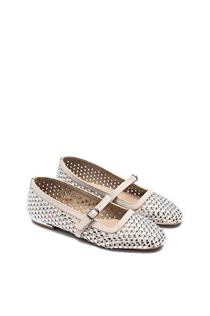 1705 Kadın Taş Detaylı Topuklu Babet