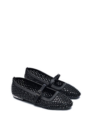 1705 Kadın Taş Detaylı Topuklu Babet