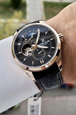 Daniel Klein DKISTE630 Skeleton Kasası Rose Renk Takvimli İç Göstergeleri Aktif Otomatik Erkek Kol Saati