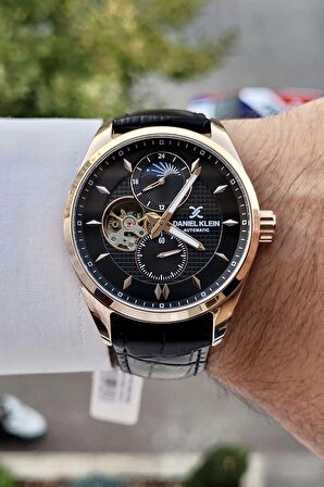 Daniel Klein DKISTE630 Skeleton Kasası Rose Renk Takvimli İç Göstergeleri Aktif Otomatik Erkek Kol Saati