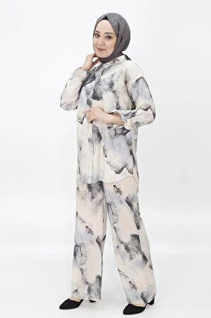 CYLN24221 JESSICA KUMAŞ DESENLİ İKİLİ TAKIM