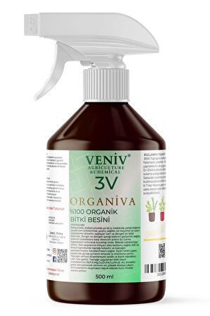3v Organiva Bitkisel Içerikli %100 Organik Bitki Besini| Tüm Bitkiler- Yoğun Kök- Çiçek-dal Arttıran