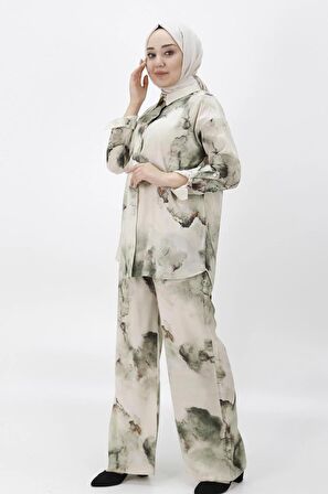 CYLN24221 JESSICA KUMAŞ DESENLİ İKİLİ TAKIM