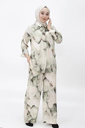 CYLN24221 JESSICA KUMAŞ DESENLİ İKİLİ TAKIM