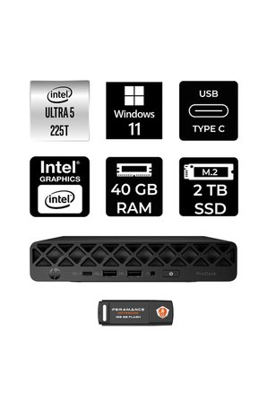 EliteDesk 8 Mini G1i AI Intel Core Ultra 5 225 40GB 2TB SSD W11H Mini Masaüstü Bilgisayar