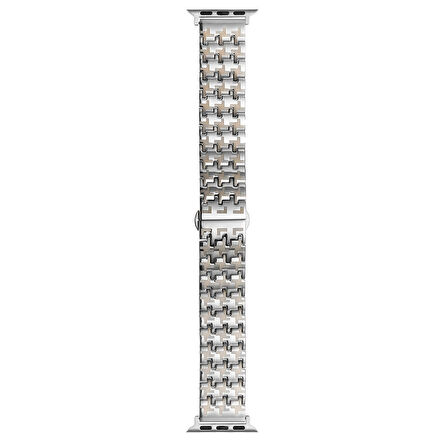 Gpack Apple Watch 4 5 uyumlu 44mm Kordon Metal Zigzag Fit Tasarım Desenli KRD86