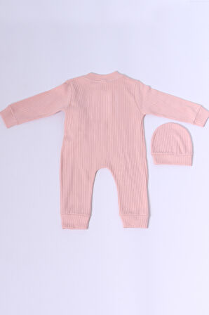 BEBEK TULUM ŞAPKA HEDİYELİ DÜĞMELİ AYICIK DETAYLI C32