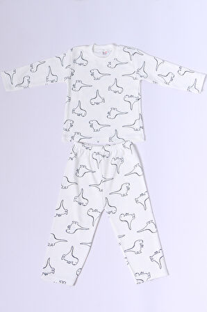 BEBEK PAMUK PİJAMA TAKIMI TENKLİ BASKILI BİSİKLET YAKA A2