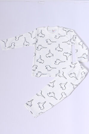 BEBEK PAMUK PİJAMA TAKIMI TENKLİ BASKILI BİSİKLET YAKA A2