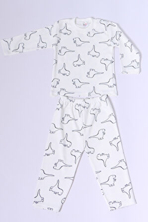 BEBEK PAMUK PİJAMA TAKIMI TENKLİ BASKILI BİSİKLET YAKA A2