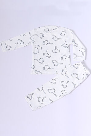 BEBEK PAMUK PİJAMA TAKIMI TENKLİ BASKILI BİSİKLET YAKA A2