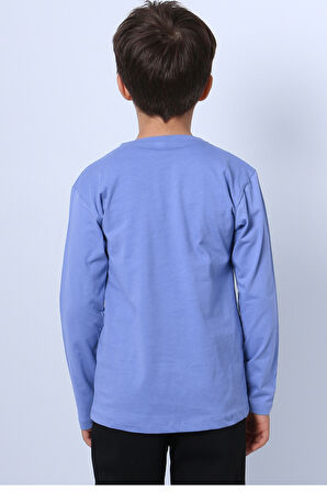 ERKEK ÇOCUK UZUN KOLLU TSHİRT BASKILI BİSKLET YAKA C45 