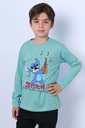 ERKEK ÇOCUK UZUN KOLLU TSHİRT KARAKTER BASKILI BİSİKLET YAKA E10