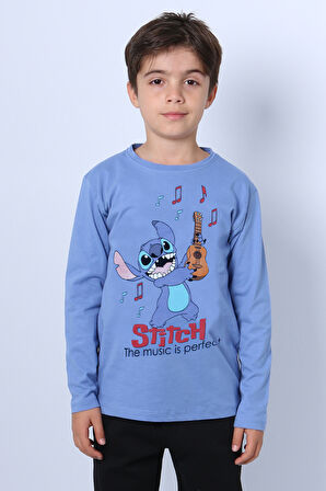 ERKEK ÇOCUK UZUN KOLLU TSHİRT KARAKTER BASKILI BİSİKLET YAKA E10