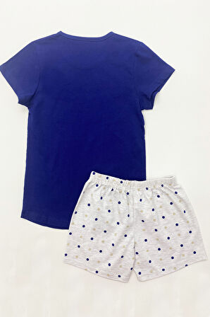 KIZ ÇOCUK ŞORTLU PİJAMA TAKIMI PAMUK BASKILI A12