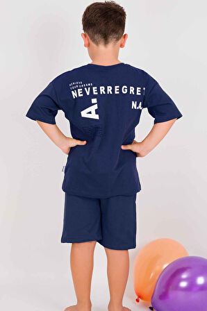 ERKEK ÇOCUK ŞORTLU TAKIM SIRT BASKILI CEP DETAYLI B19