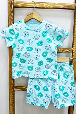 ERKEK ÇOCUK ŞORTLU TAKIM AYICIK BASKILI E33