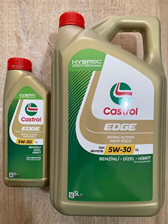 Castrol Edge 5W-30 LL Tam Sentetik Motor Yağı ( 5L+1L ) 6L ( Üretim Yılı 2024 )