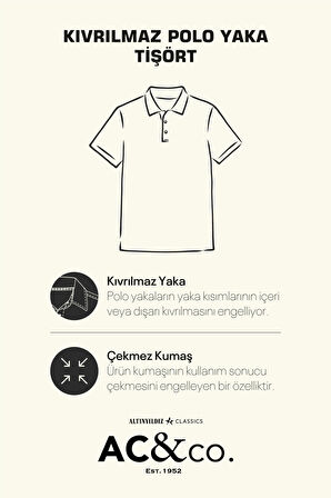 Erkek Çekmeyen Pamuklu Kumaş Slim Fit Dar Kesim Kiremit-Bej Kıvrılmaz Polo Yaka Tişört