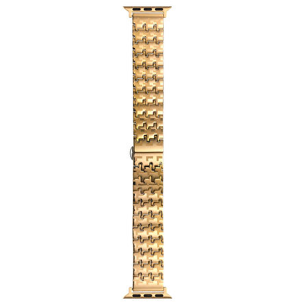 Gpack Apple Watch Series 8 uyumlu 41mm Kordon Metal Zigzag Fit Tasarım Desenli KRD86