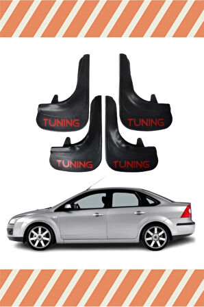 Ford Focus 2 Tuning yazılı 4’lü tozluk çamurluk paçalık sağlam ve şık koruma sunar