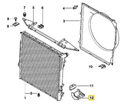 BMW E53 X5 RADYATÖR TUTUCU BRAKETİ 17101439116