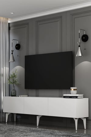Mirella  Tv Sehpası Tv Ünitesi 180 cm Beyaz