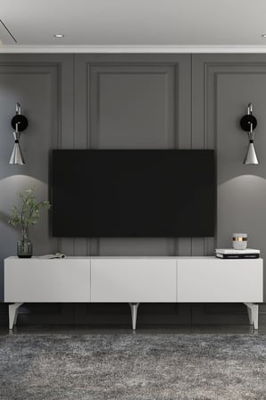 Mirella  Tv Sehpası Tv Ünitesi 180 cm Beyaz