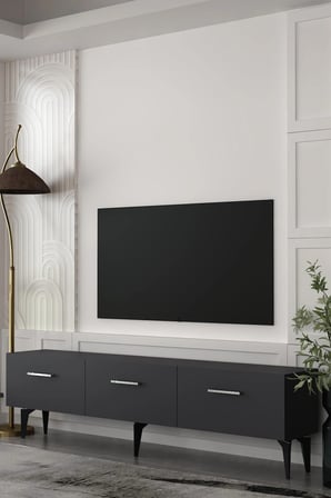 Cavello Tv Sehpası Ünitesi Tv Ünitesi 180 cm Antrasit - Gümüş