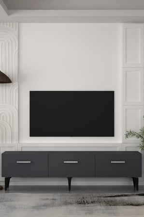 Cavello Tv Sehpası Ünitesi Tv Ünitesi 180 cm Antrasit - Gümüş