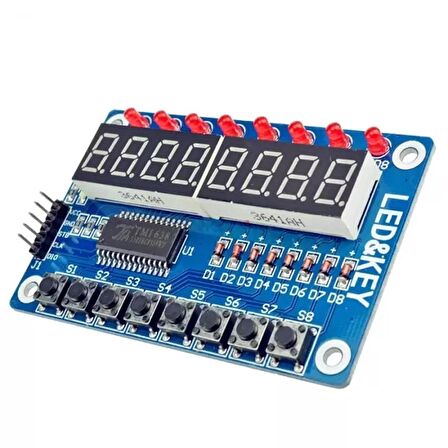 TM1638 8 Butonlu 8 Kırmızı LED Display Modülü