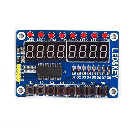 TM1638 8 Butonlu 8 Kırmızı LED Display Modülü
