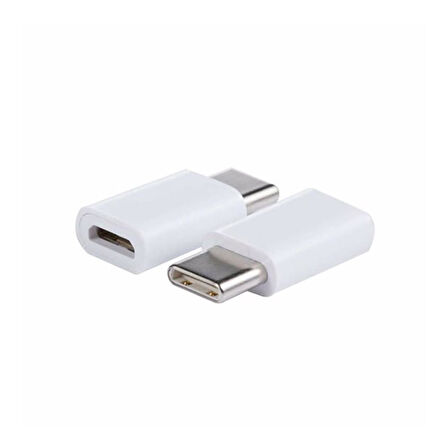 Micro USB Type-C Dönüştürücü Beyaz Micro USB to Type-C Çevirici