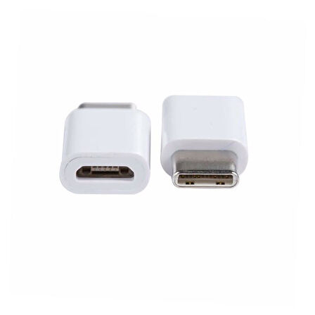 Micro USB Type-C Dönüştürücü Beyaz Micro USB to Type-C Çevirici