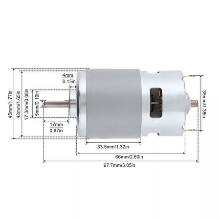 RS775 24V 10000 RPM DC Motor Yüksek Hız ve Tork D Shaft