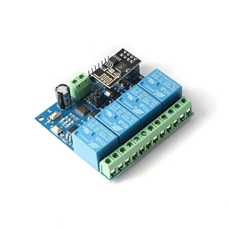 ESP8266 ESP-01 12V 4 Kanallı WiFi Röle Modülü - Akıllı Ev Uzaktan Kontrol Anahtarı