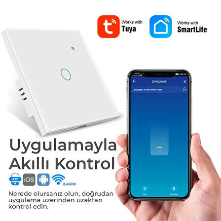 Tuya WiFi Akıllı Tek Kanal Dokunmatik Anahtar