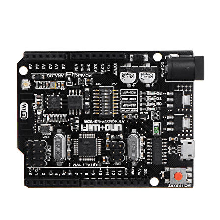 UNO+WiFi R3 ATmega328P+ESP8266 CH340 32MB 6V-9V USB-TTL CH340G Geliştirme Kartı