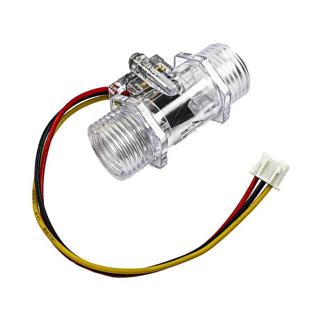 YF-S201C G1/2 1-30L/dk 5-15V Şeffaf Su Akış Sensörü
