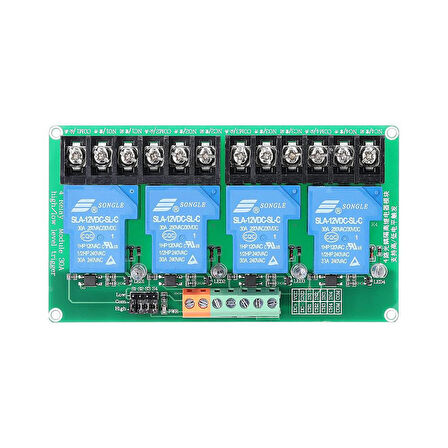 4 Kanal 5V DC 30A Yüksek ve Düşük Tetiklemeli Optokuplör Röle Modülü